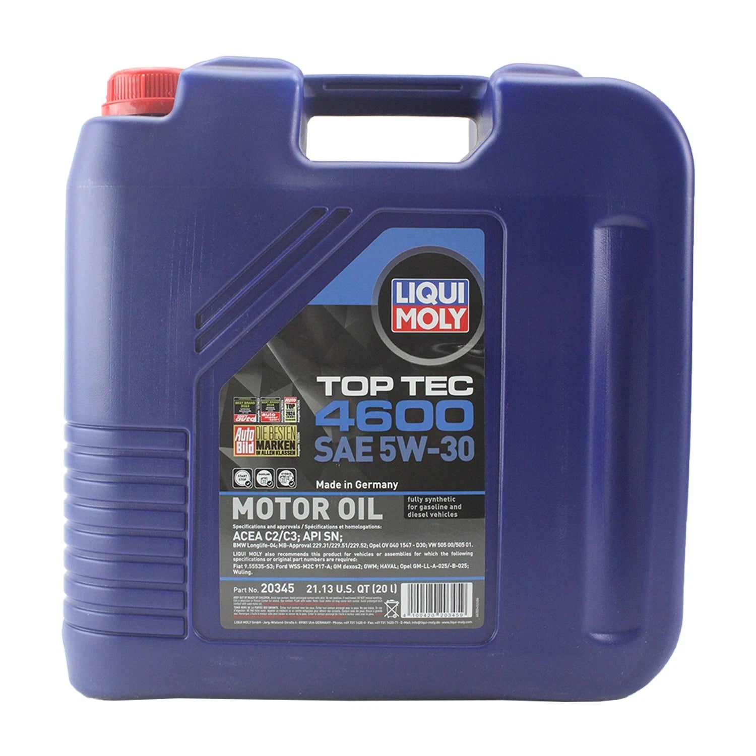 Liqui Moly 20345 Engine Motor Oil Top Tec 4600 5W-30 (20 L)