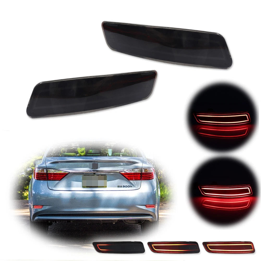 Smoked LED Bumper Reflector Tail Lights for Lexus GS ES (2013–2018)