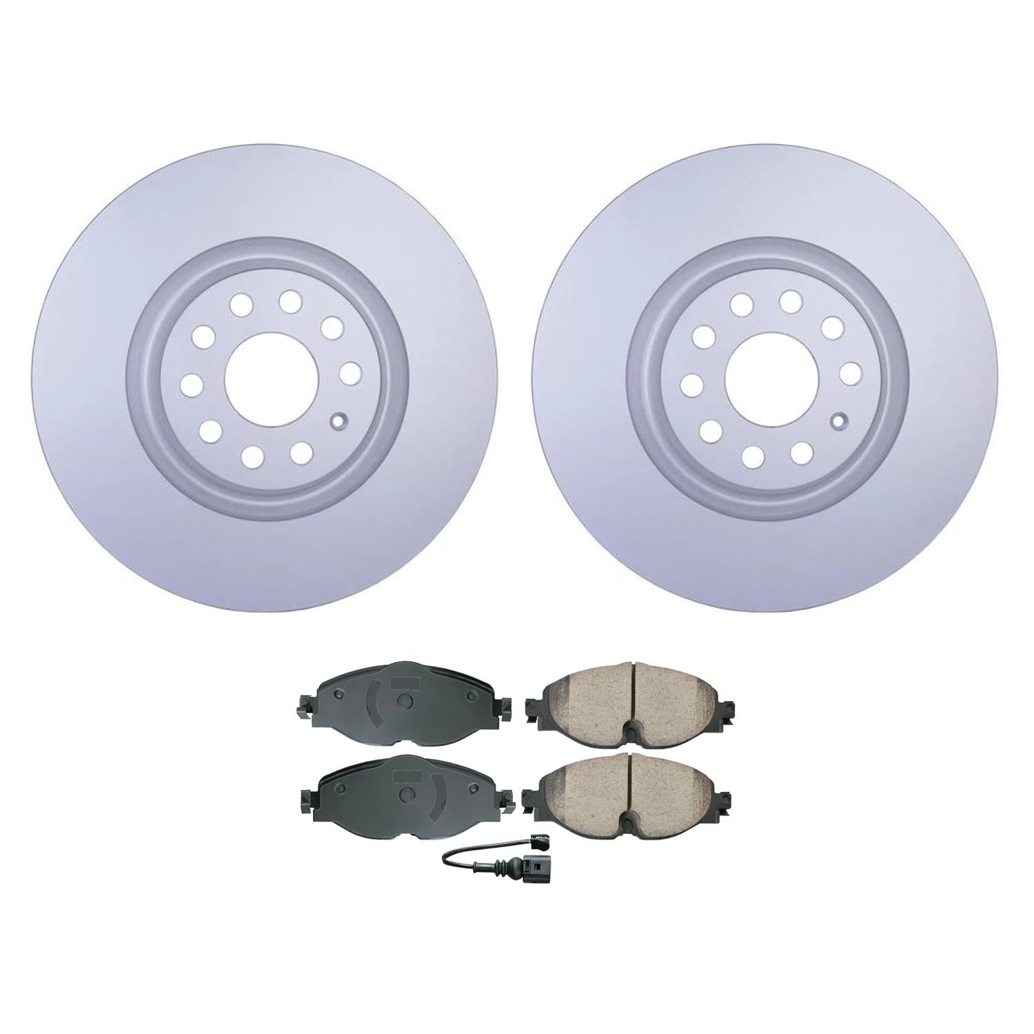 Front Rotors & Akebono EURO Ceramic Brake Pads Kit for Audi Q3 (2015–2023)