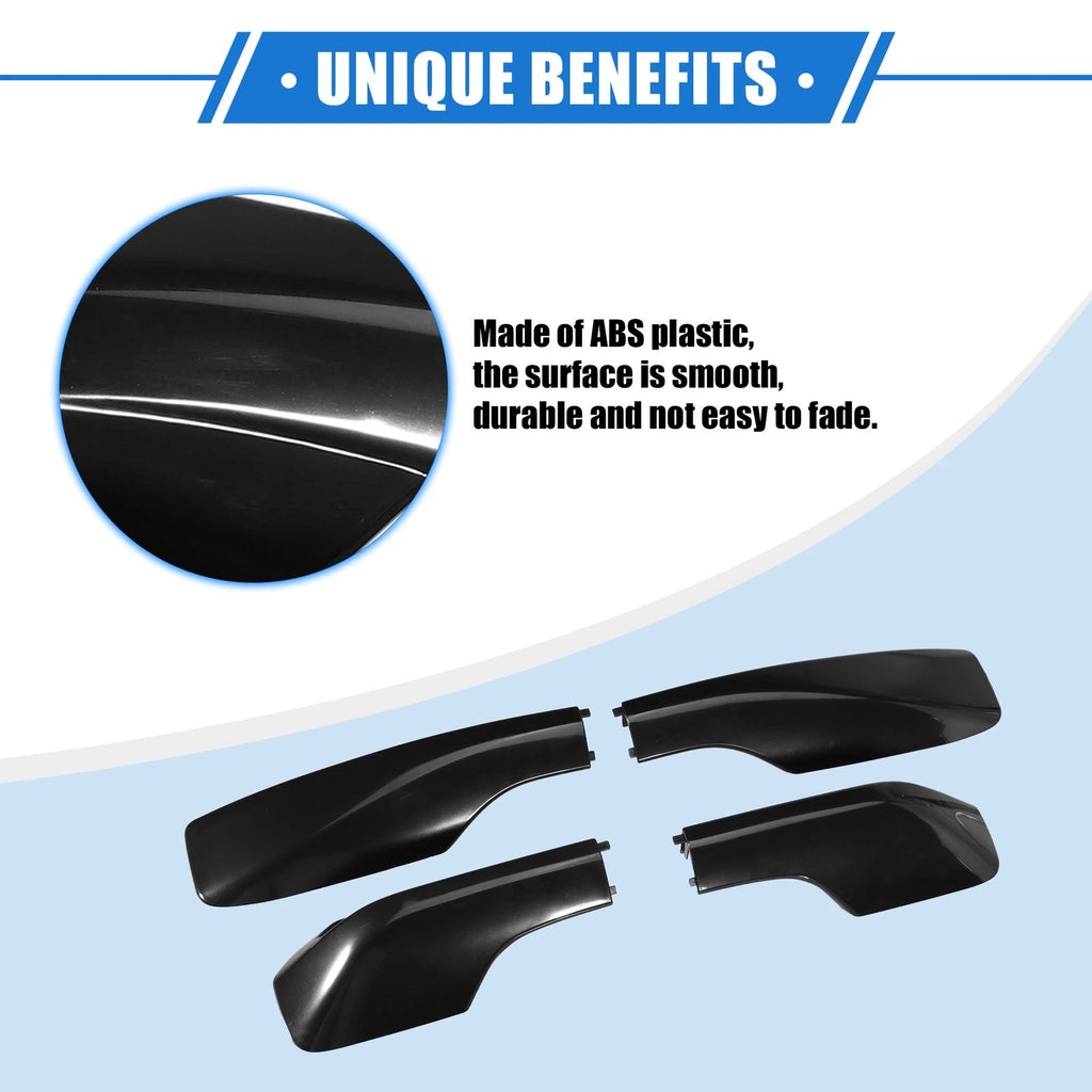 Set of 4 Roof Rack Side Rails End Cover Shells for Toyota RAV4 (2001–2005) Black