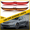 Set of 2 Front & Rear LED Side Marker Lights for Chrysler 200 (2015–2017) Smoked Lens