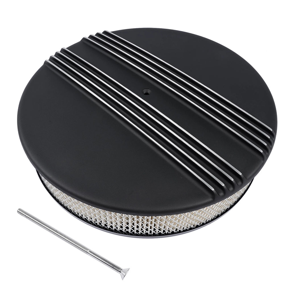 14" x 3" Half Finned Aluminum Air Cleaner for Universal Fit (Drop Base)