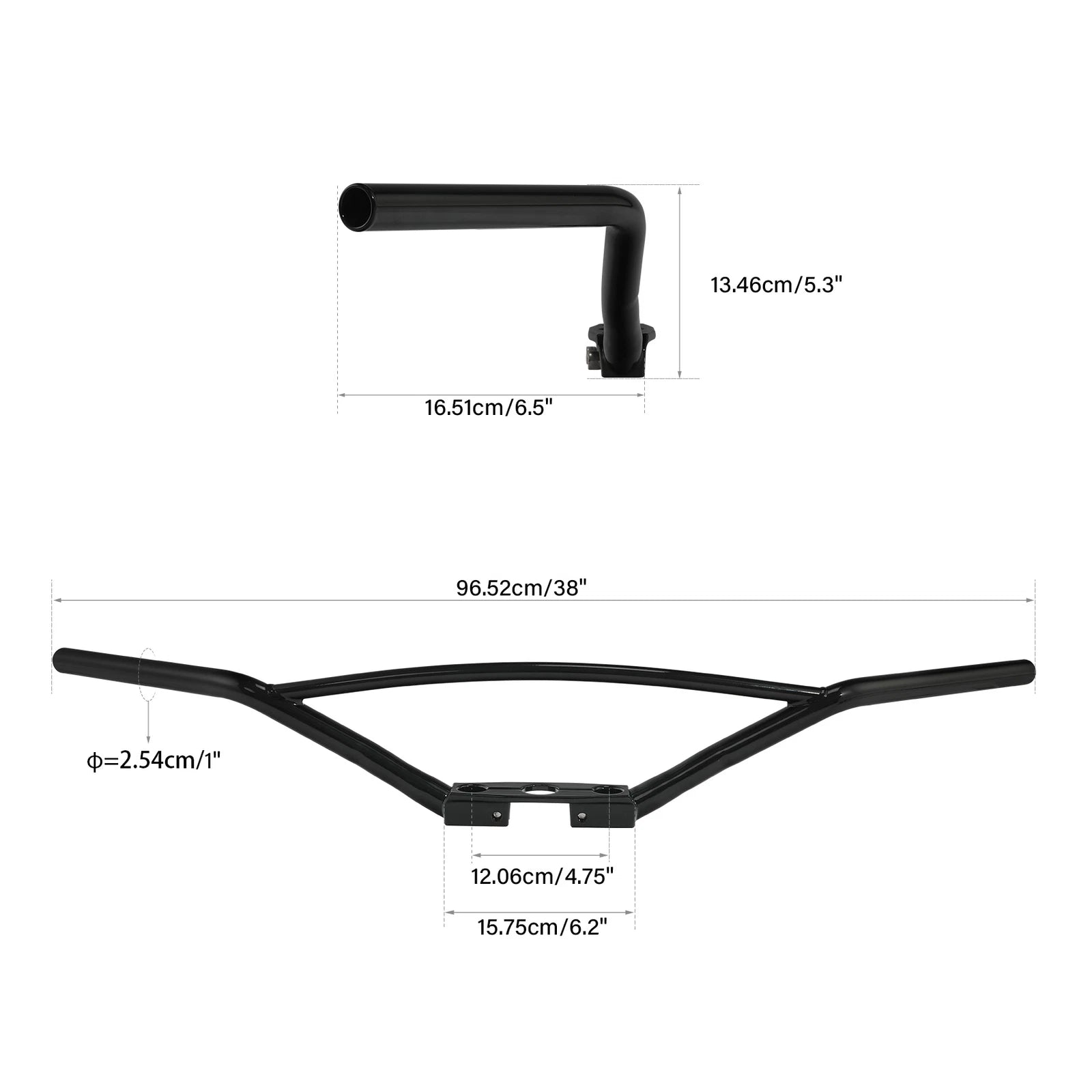 Gloss Black Speedster Handlebar for Harley Davidson UL (1938–1945) G (1936–1958)