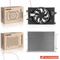 2X AC Condenser & Cooling Fan Assembly Kit for Jeep Cherokee (2014–2018)