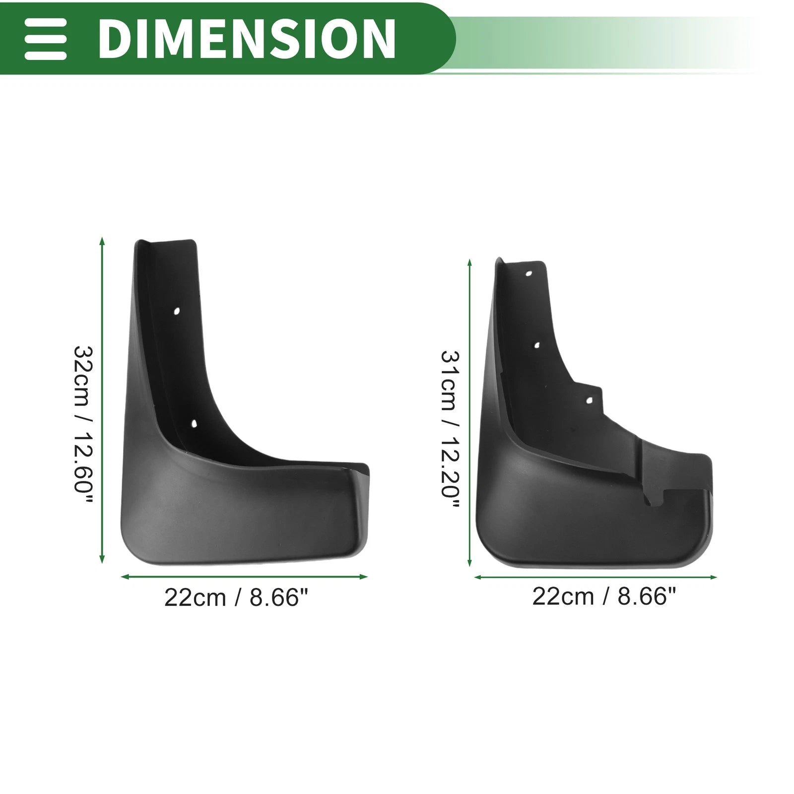 Set of 4 Mud Flaps Splash Guards for Mitsubishi Outlander (2006–2008)
