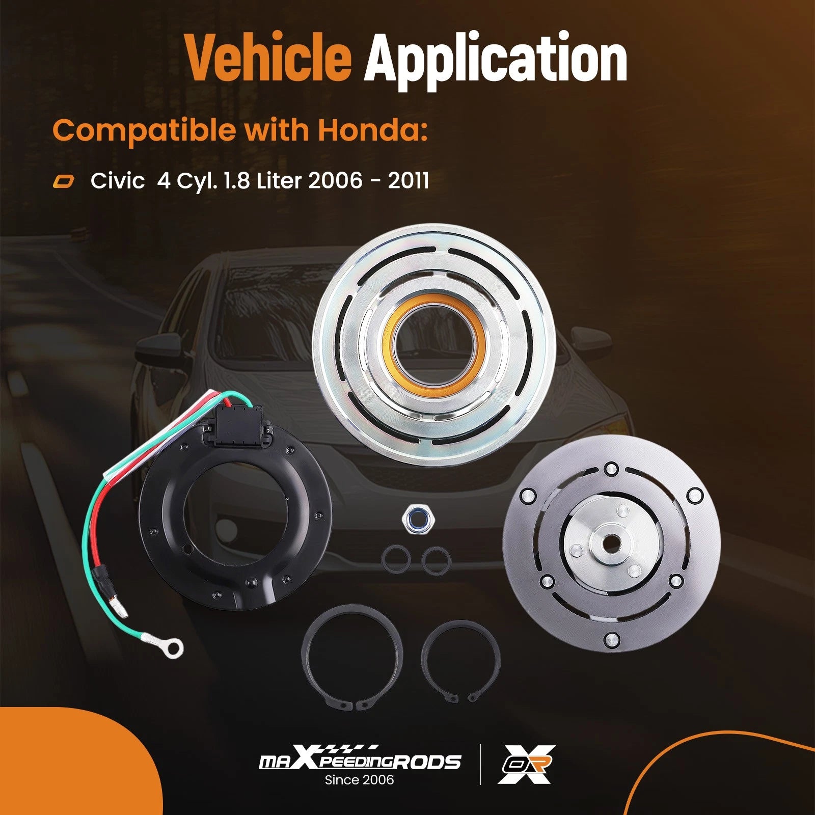 AC Compressor Clutch Kit for Honda Civic 1.8L (2009–2011) 4901 2021929