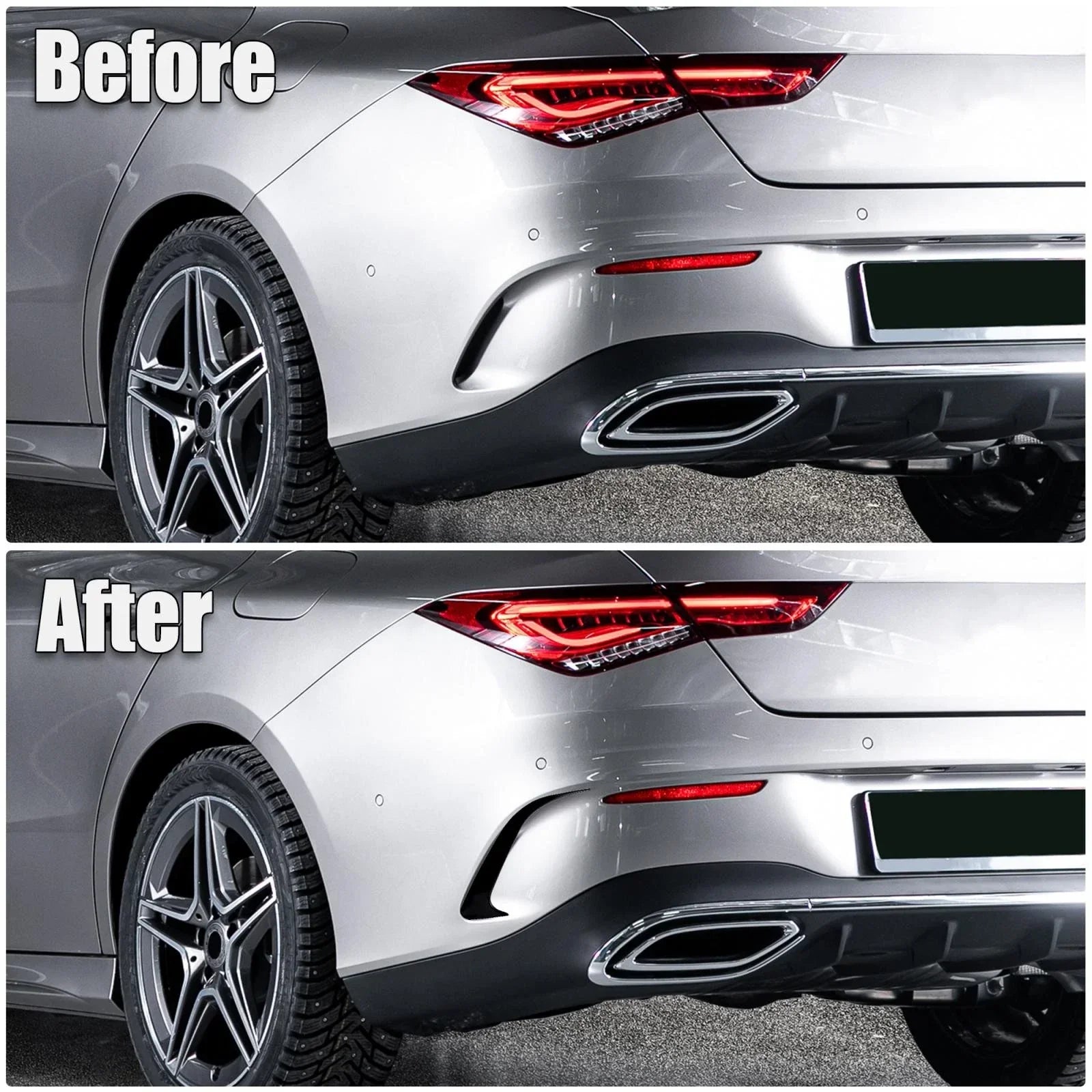 Rear Bumper Spoiler Air Vent Outlet Cover Trim for Mercedes-Benz CLA (2014-2023)