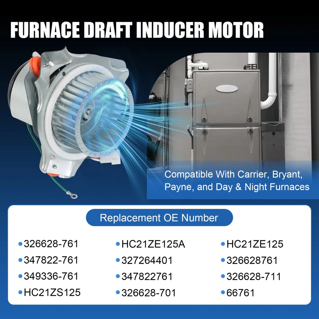 Draft Inducer Motor for Carrier HC21ZE125A