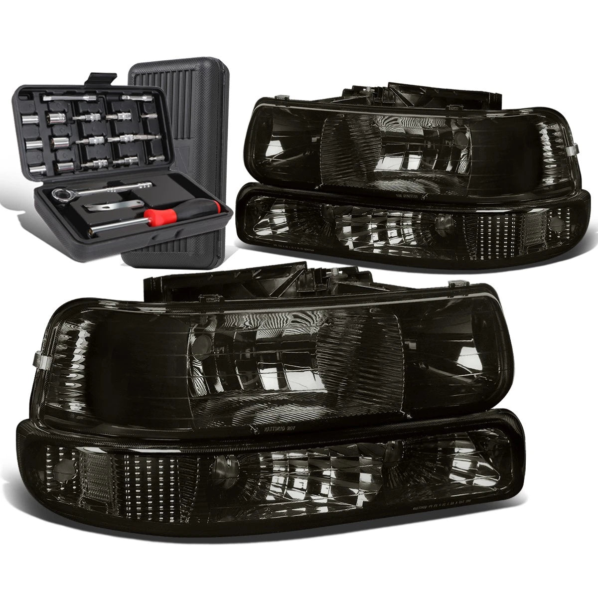 Smoked/Clear Side Headlight Bumper Lamps for Chevy Silverado (1999–2002)
