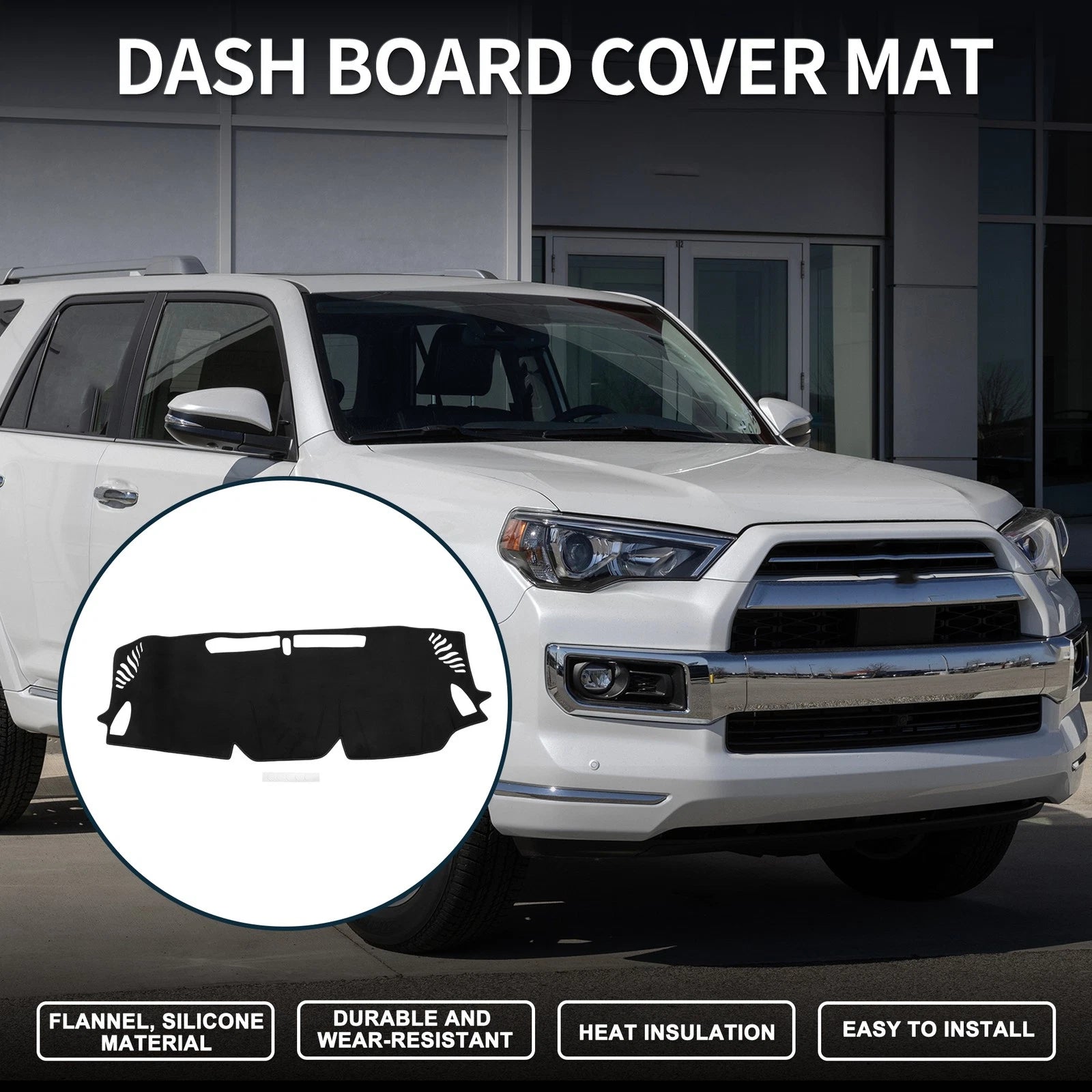 Dashboard Cover Mat for Subaru Levorg (2014–2020) Sun Protector Black Set of 1