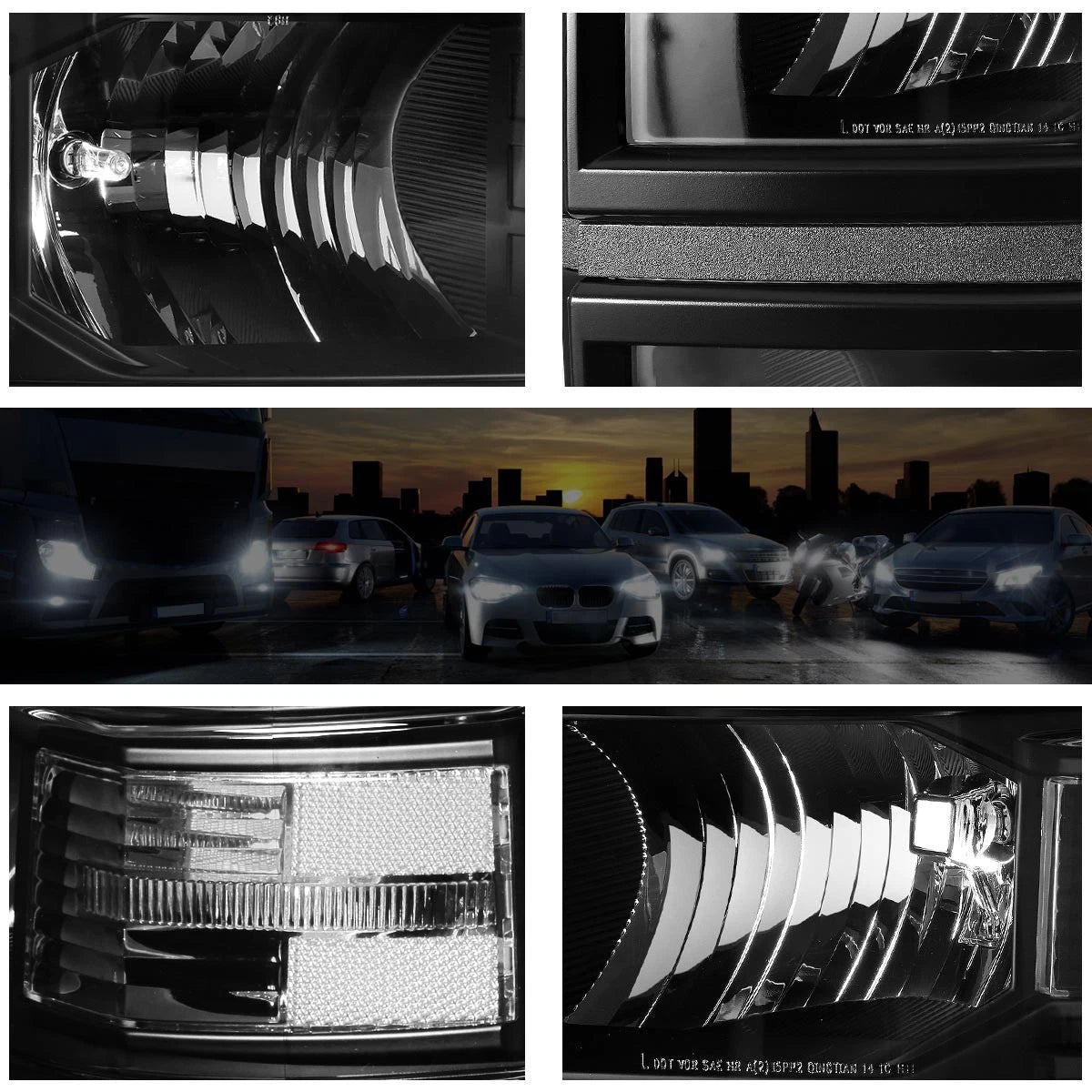 Headlight for Chevy Silverado (2014–2015) - Black Housing, Clear Corner