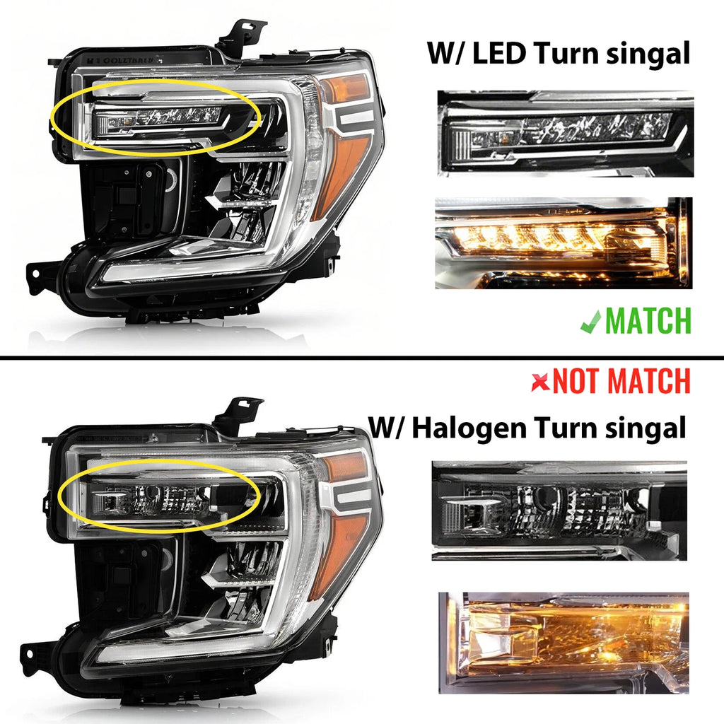 Full LED Headlight Left Driver Side for GMC Sierra 1500 (2019–2022)