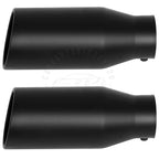2X 4" Inlet 6" Outlet 15" Long Black Stainless Steel Exhaust Tip