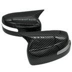Black Carbon Fiber Side Mirror Covers for 2013-2016 Mitsubishi Lancer EVO