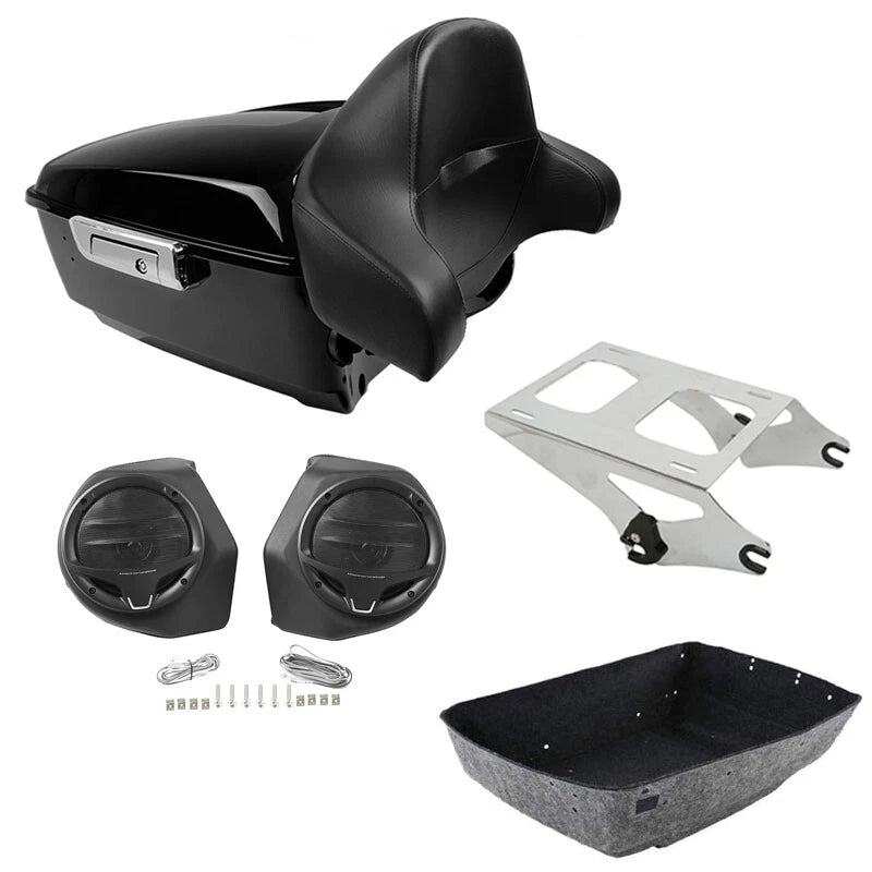 Trunk Backrest Rack Speaker Mount for Harley Touring Street Glide (2014–2026)