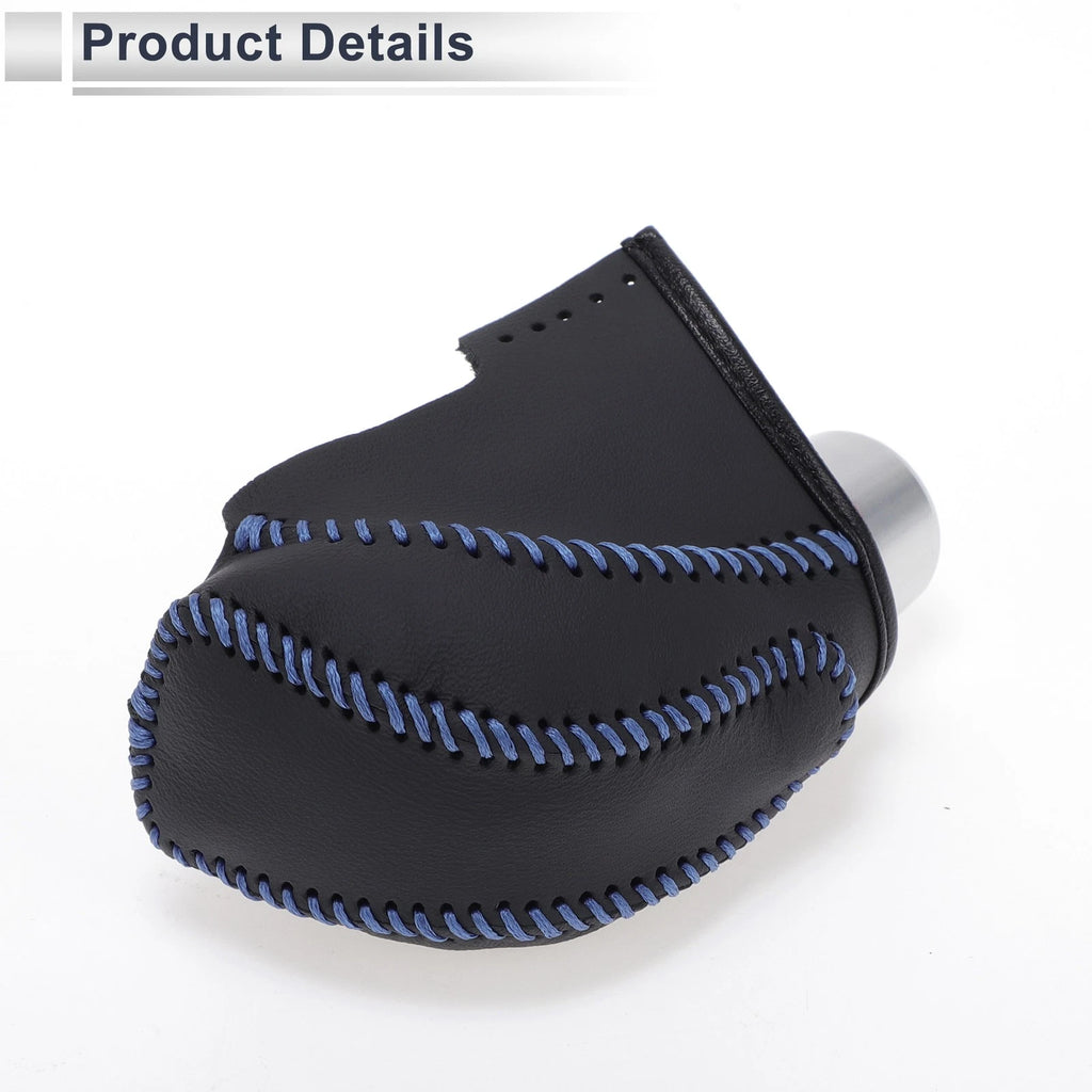 Gear Shift Knob Cover for Subaru Impreza (2017–2023) Black Blue Faux Leather