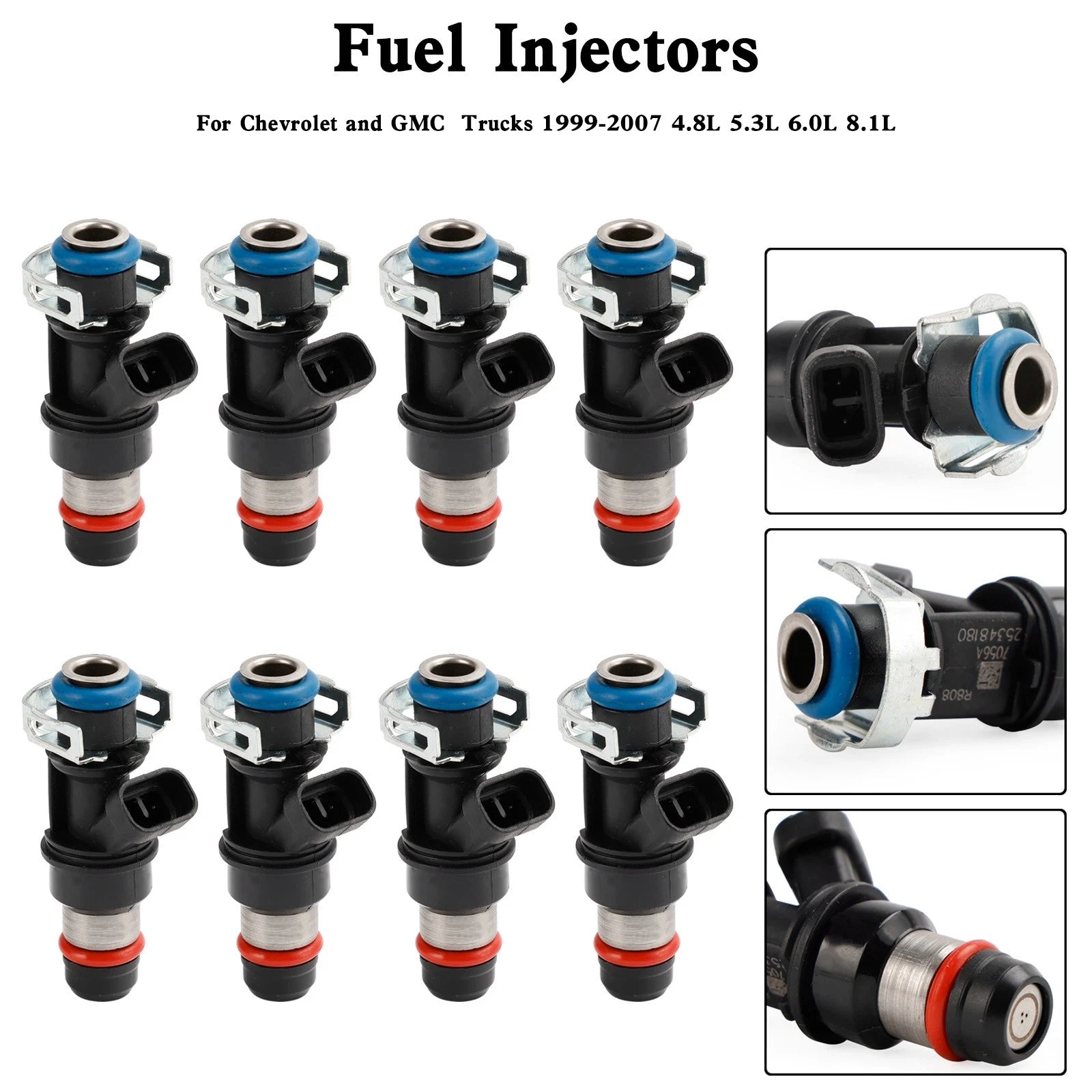 8PCS Fuel Injectors 25348180 881693002 RA087006 for Chevy MerCruiser Volvo Penta