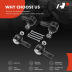Set of 4 Inner & Outer Tie Rod Ends for Honda Passport (1994–1997)