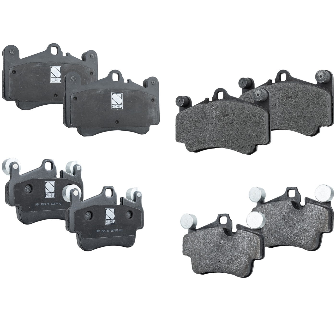 Set of 4 NAO Brake Pads for Porsche 911 (2001–2012) Turbo Look