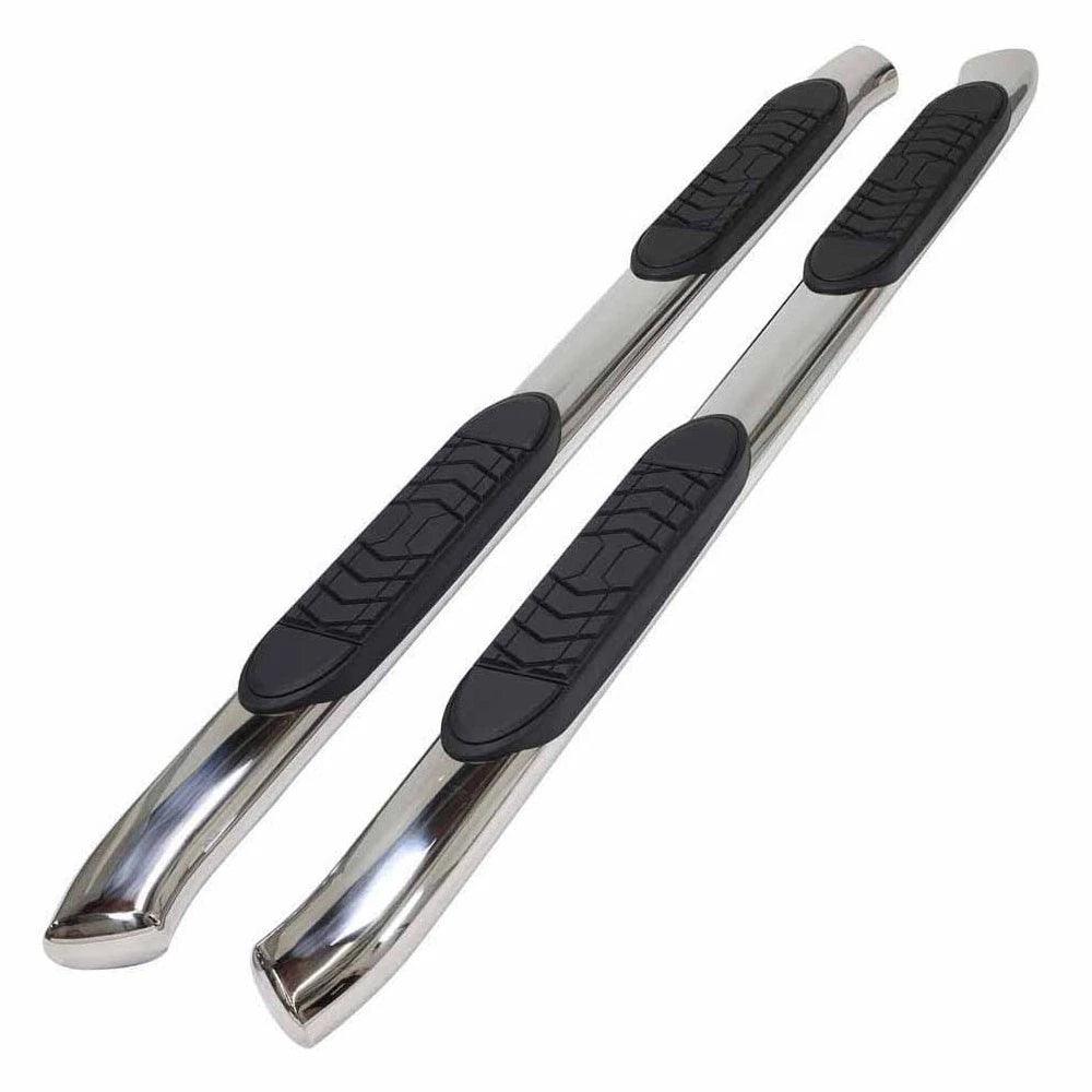 Polished 3in Steel Round Bent w/2 Pads Step Nerf Bar for 2011-19 Ford Explorer