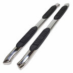 Polished 3in Steel Round Bent w/2 Pads Step Nerf Bar for 2011-19 Ford Explorer