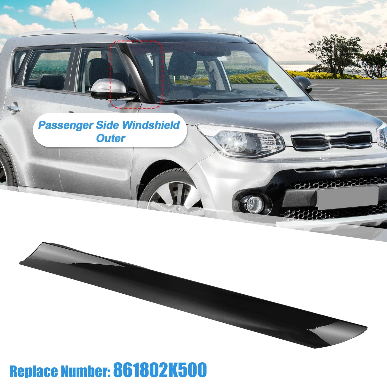 A-Pillar Trim Panel for Kia Soul (2010–2013) 861802K500 Right Exterior
