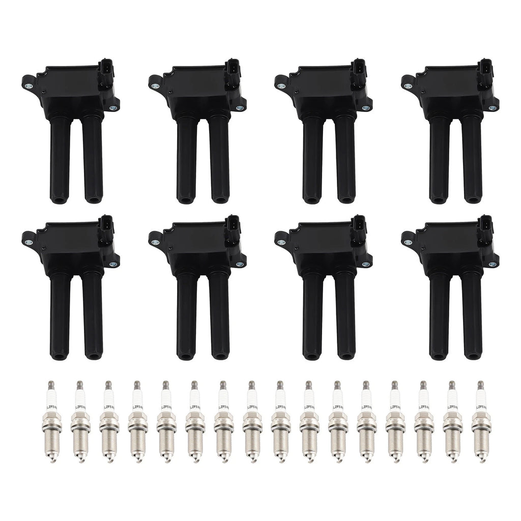 Set of 8 Ignition Coils & 16 Spark Plugs for Chrysler 300 Dodge Charger Ram Jeep Grand