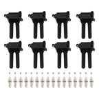 Set of 8 Ignition Coils & 16 Spark Plugs for Chrysler 300 Dodge Charger Ram Jeep Grand