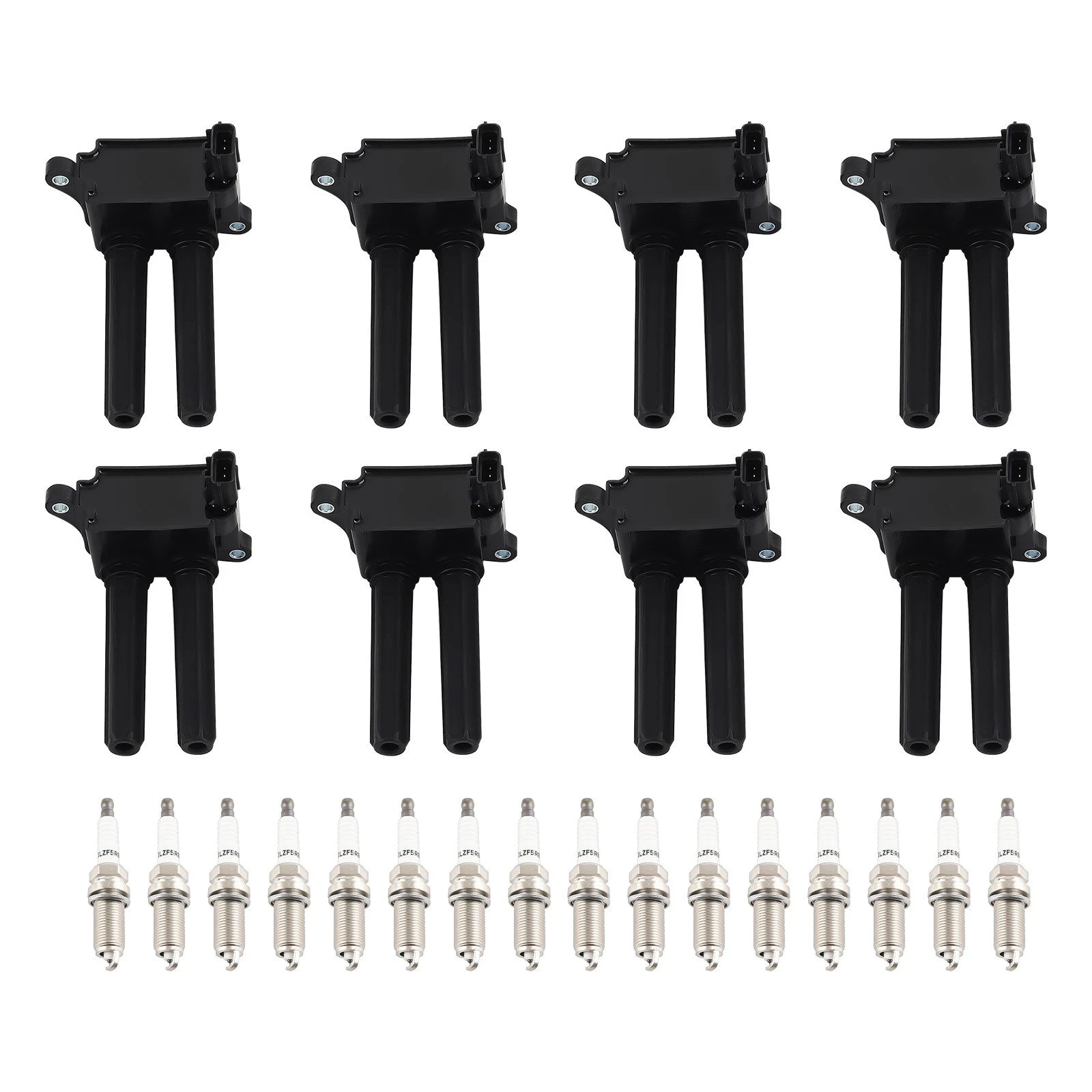 Set of 8 Ignition Coils & 16 Spark Plugs for Chrysler 300 Dodge Charger Ram Jeep Grand