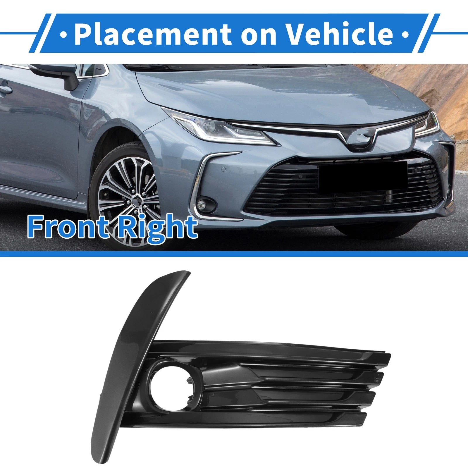 Front Right Fog Light Grill No. 8148102780 for Toyota Corolla (2017–2019)