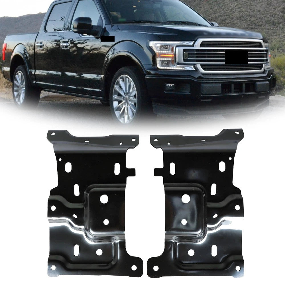 Set of 2 Bumper Mounting Brackets for Ford F-150 (2018â2020) Black