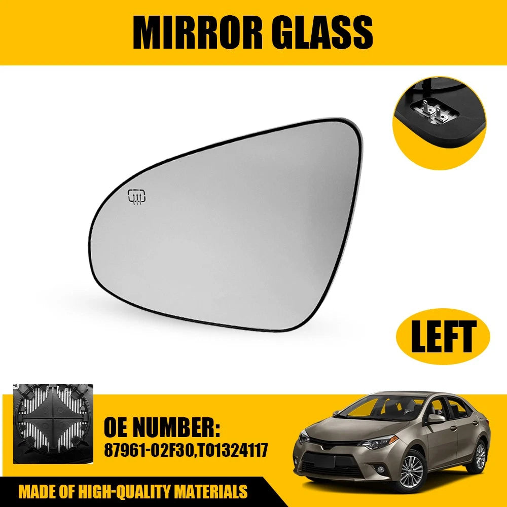 Heated Mirror Glass for Toyota Corolla Sedan (2014–2019) Driver Side
