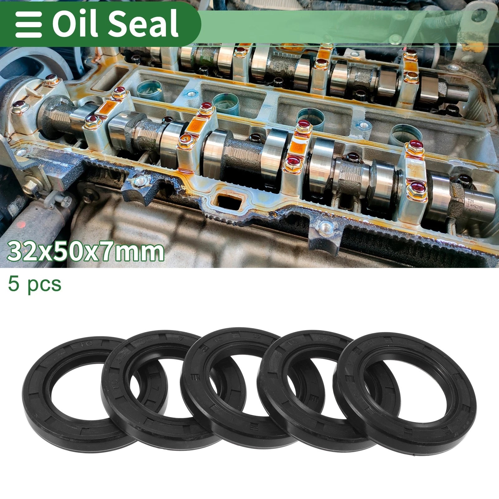 Set of 5 Oil Seal Rotary Shaft Seal NBR Rubber 32x50x7mm