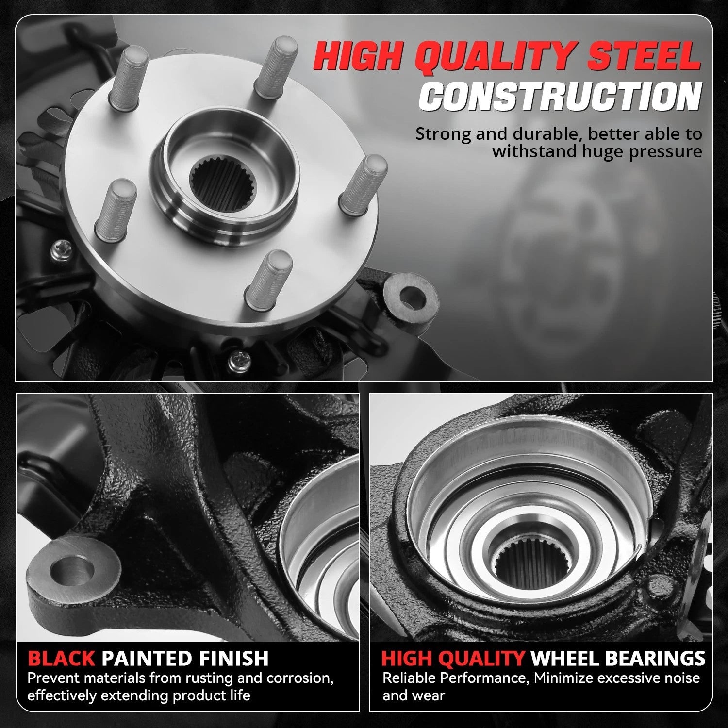 Front Passenger Right Loaded Wheel Bearing Hub Knuckle for Toyota Camry (2012–2017)