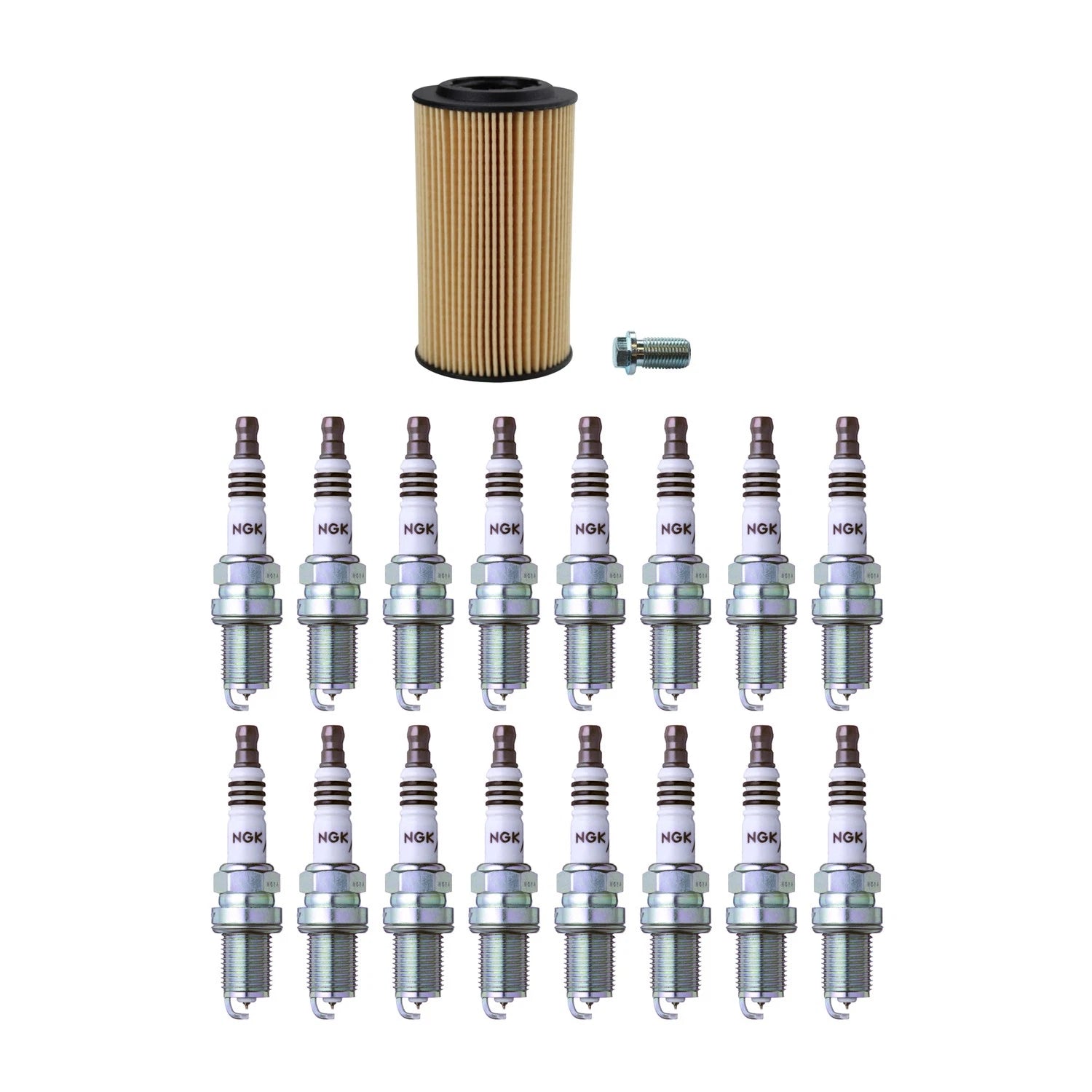 Wix Engine Oil Filter & NGK 16 Iridium IX Spark Plugs for Mercedes W210 E55 AMG (1998–2002)