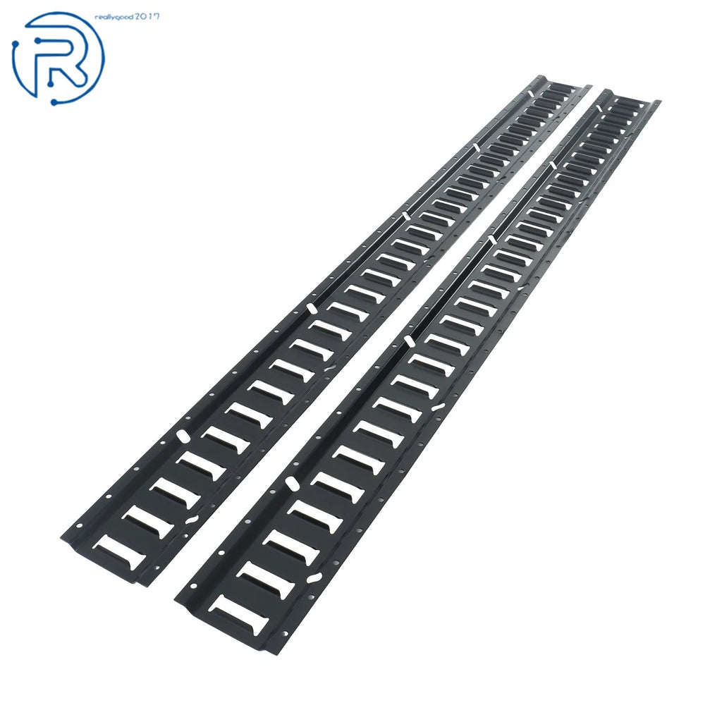 Set of 2 Black Steel E-Track Tie Down Rails for ATV Truck