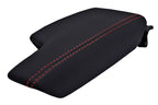 Leather Console Lid Armrest Cover for Subaru Impreza (2017–2020) Black Red Stitch