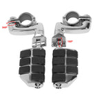 32mm 1.25" Chrome Highway Long Foot Pegs for Harley Dyna Softail