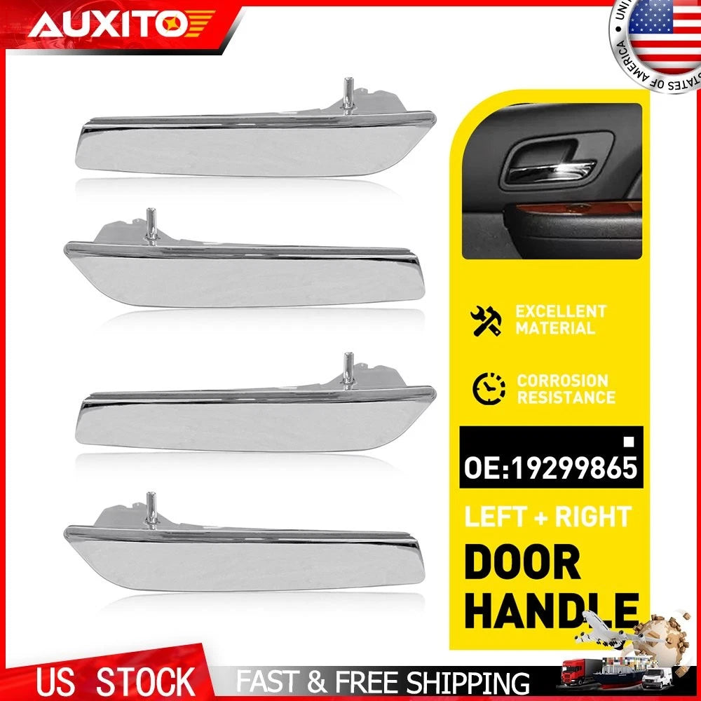 Set of 4 Silver Inner Door Handles for GMC Sierra 2500 HD 3500 HD (2014)