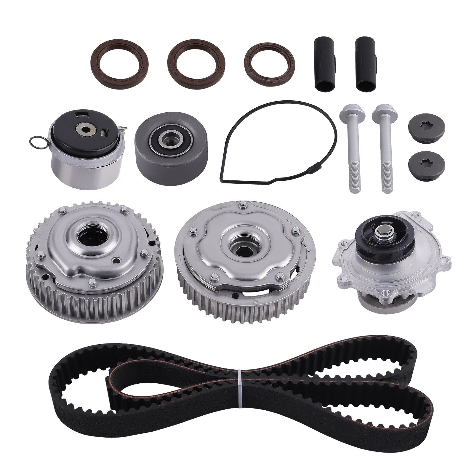 Timing Belt Kit with Water Pump and VVT Gears for Chevy Aveo Sonic Cruze (2004–2019)