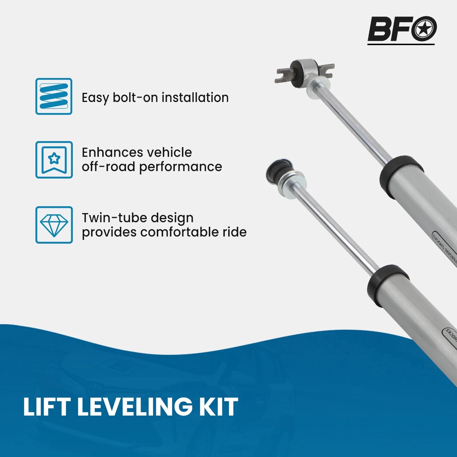 1.75 Inch Lift Kit with Shocks for Jeep Wrangler JK Unlimited (2007–2018)
