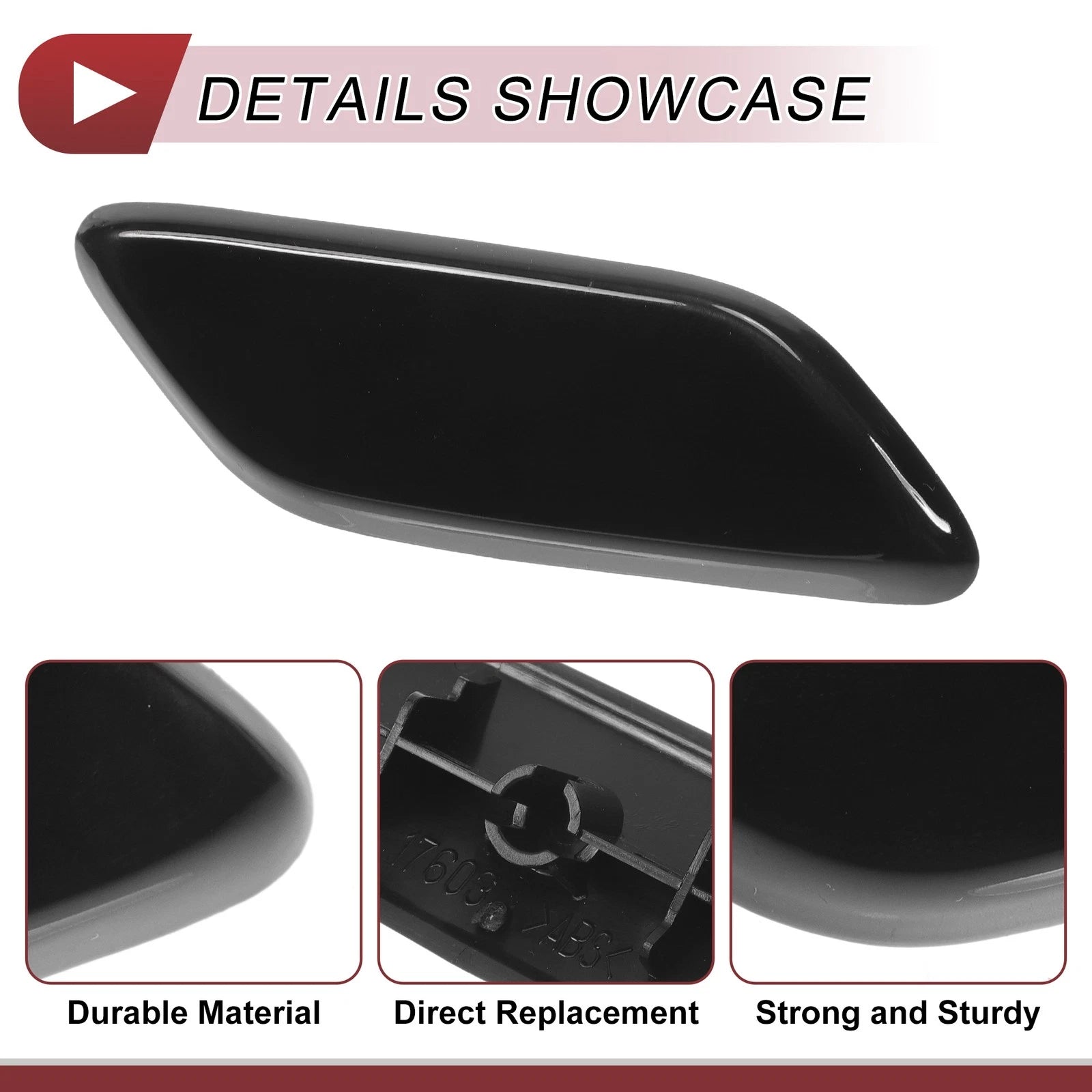 Front Right Washer Nozzle Cover Cap for Honda CR-V (2007–2011) Black