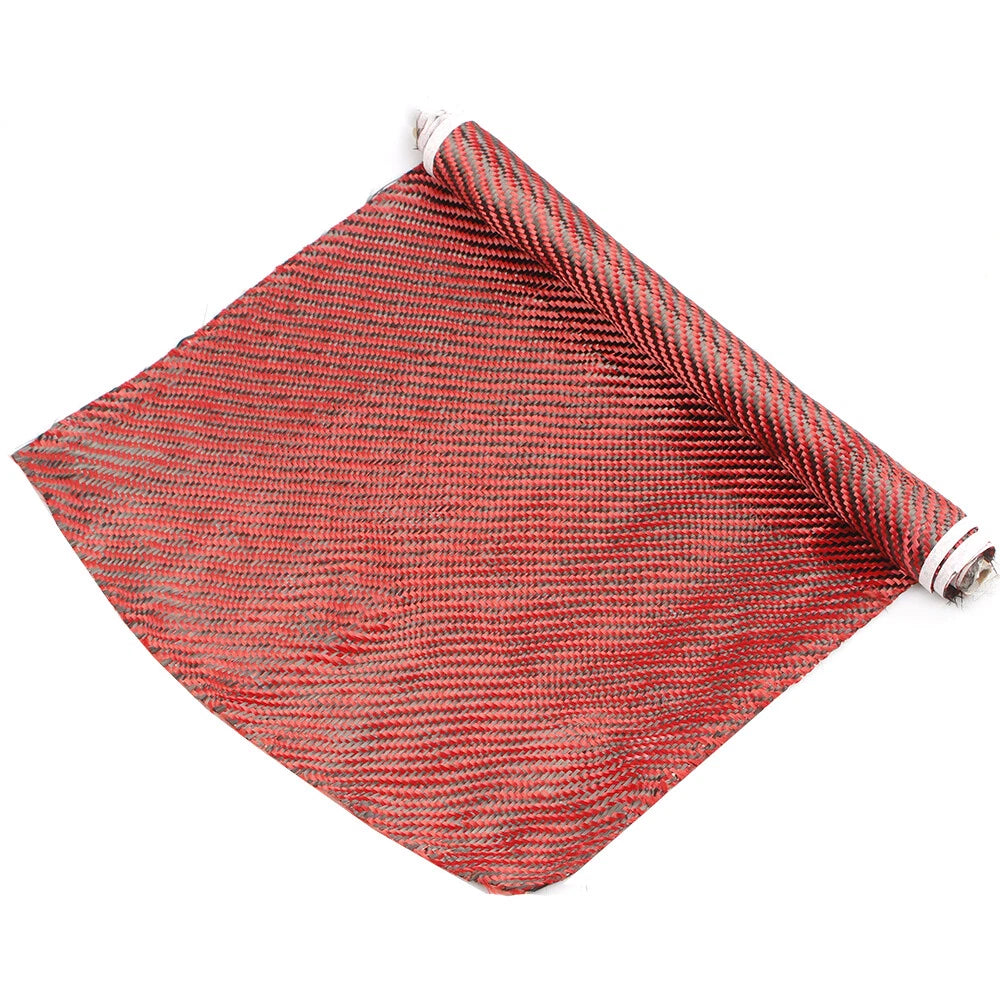 Carbon Fiber Fabric Twill for Automotive Use - Black Red Mixed