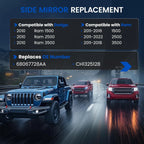 Heated Towing Mirror Glass Replacement for Ram 1500 2010–2022