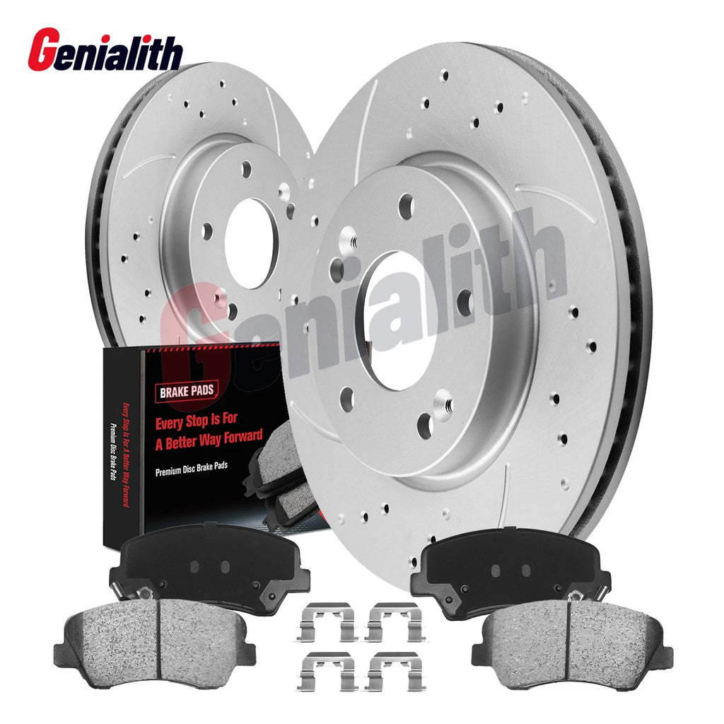 Front Drilled Rotors & Ceramic Brake Pads for Hyundai Elantra (2011–2016)