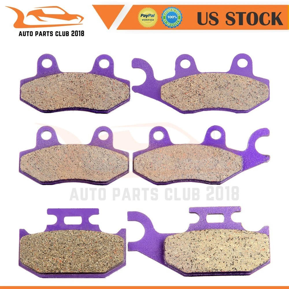 Front & Rear Carbon Fiber Brake Pads for Yamaha Rhino 660 (2004–2007)