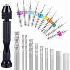 36-Piece Hand Drill Bits Set for Jewelry Making with Keyless Chuck