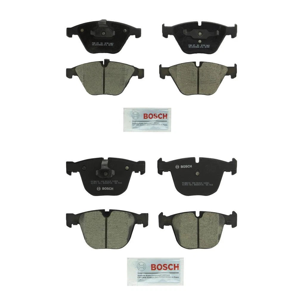 Set of 4 Bosch QuietCast Ceramic Disc Brake Pads for BMW E60 E63 E64 E65 E66 (2007–2010)