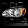 Chrome LED DRL + Turn Signal Projector Headlight for Freightliner M2 106 112 (2003–2019)