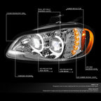 Chrome LED DRL + Turn Signal Projector Headlight for Freightliner M2 106 112 (2003–2019)